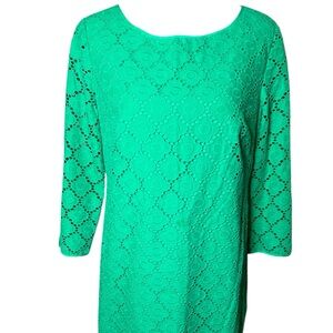 Talbots Kelly Green Lace Dress